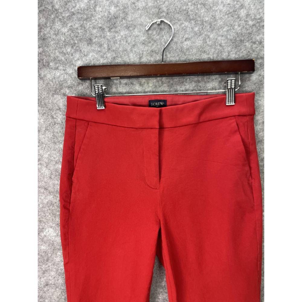 J.CREW Pants Womens 6 Red Kelsey Crop Straight Twill Stretch Casual Work Office - Picture 2 of 11